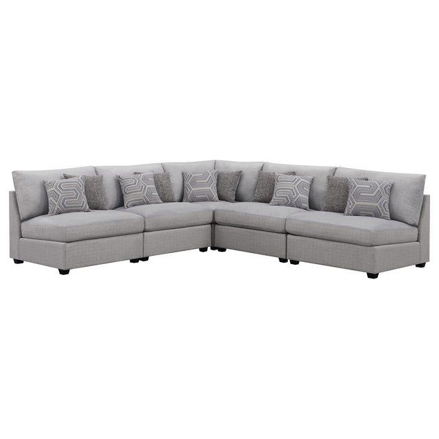 Furniture City Houma - Coaster - Cambria 5-piece Upholstered Modular Sectional Sofa Grey - 551511-S5A