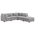 Furniture City Houma - Coaster - Cambria 5-piece Upholstered Modular Sectional Sofa Grey - 551511-S5B