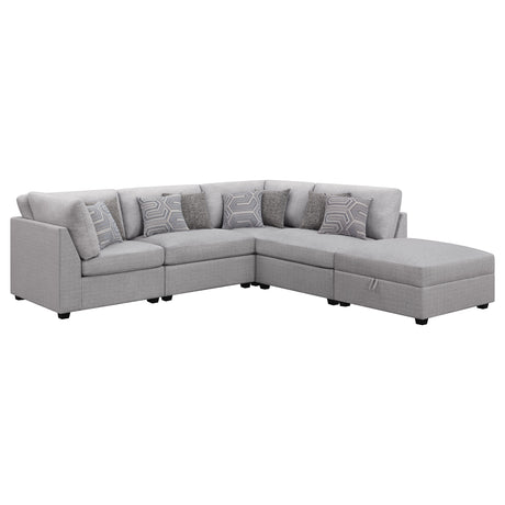 Furniture City Houma - Coaster - Cambria 5-piece Upholstered Modular Sectional Sofa Grey - 551511-S5B