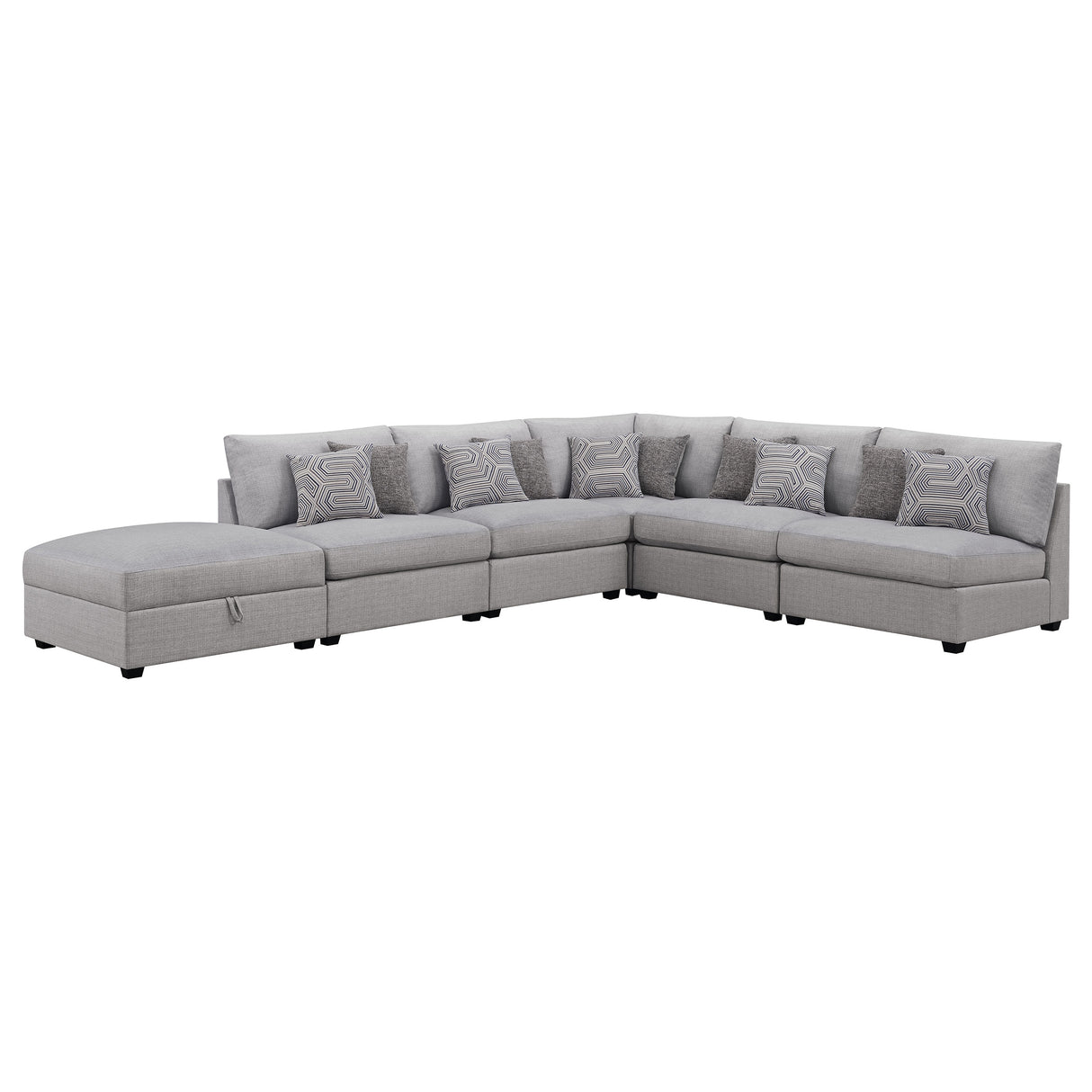 Furniture City Houma - Coaster - Cambria 6-piece Upholstered Modular Sectional Sofa Grey - 551511-S6A