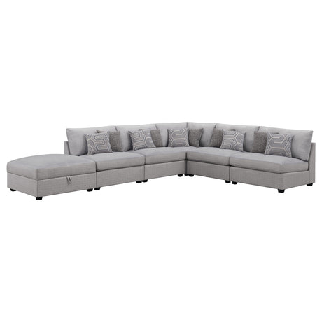 Furniture City Houma - Coaster - Cambria 6-piece Upholstered Modular Sectional Sofa Grey - 551511-S6A
