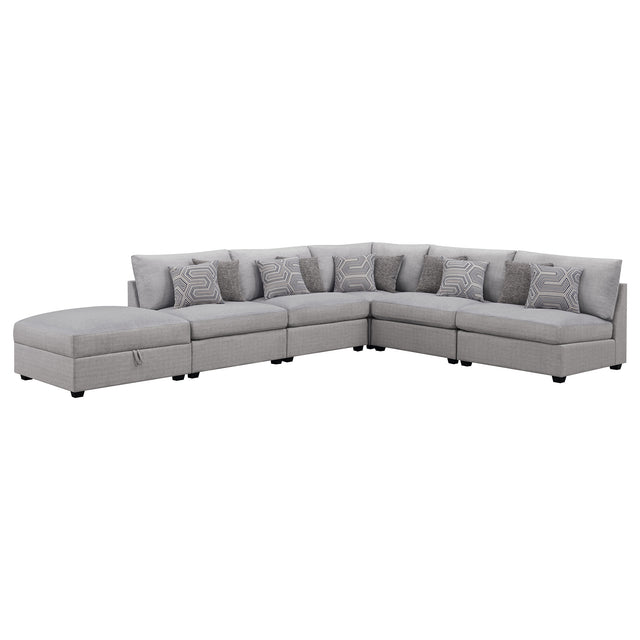 Furniture City Houma - Coaster - Cambria 6-piece Upholstered Modular Sectional Sofa Grey - 551511-S6A