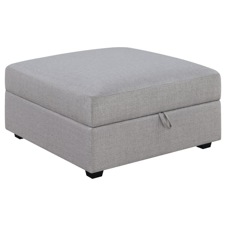 Furniture City Houma - Coaster - Cambria Square Upholstered Storage Ottoman Grey - 551513