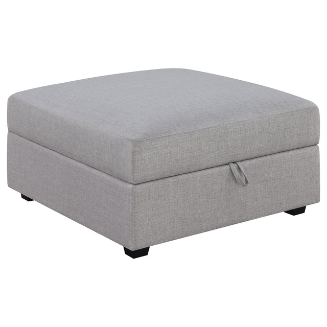 Furniture City Houma - Coaster - Cambria Square Upholstered Storage Ottoman Grey - 551513