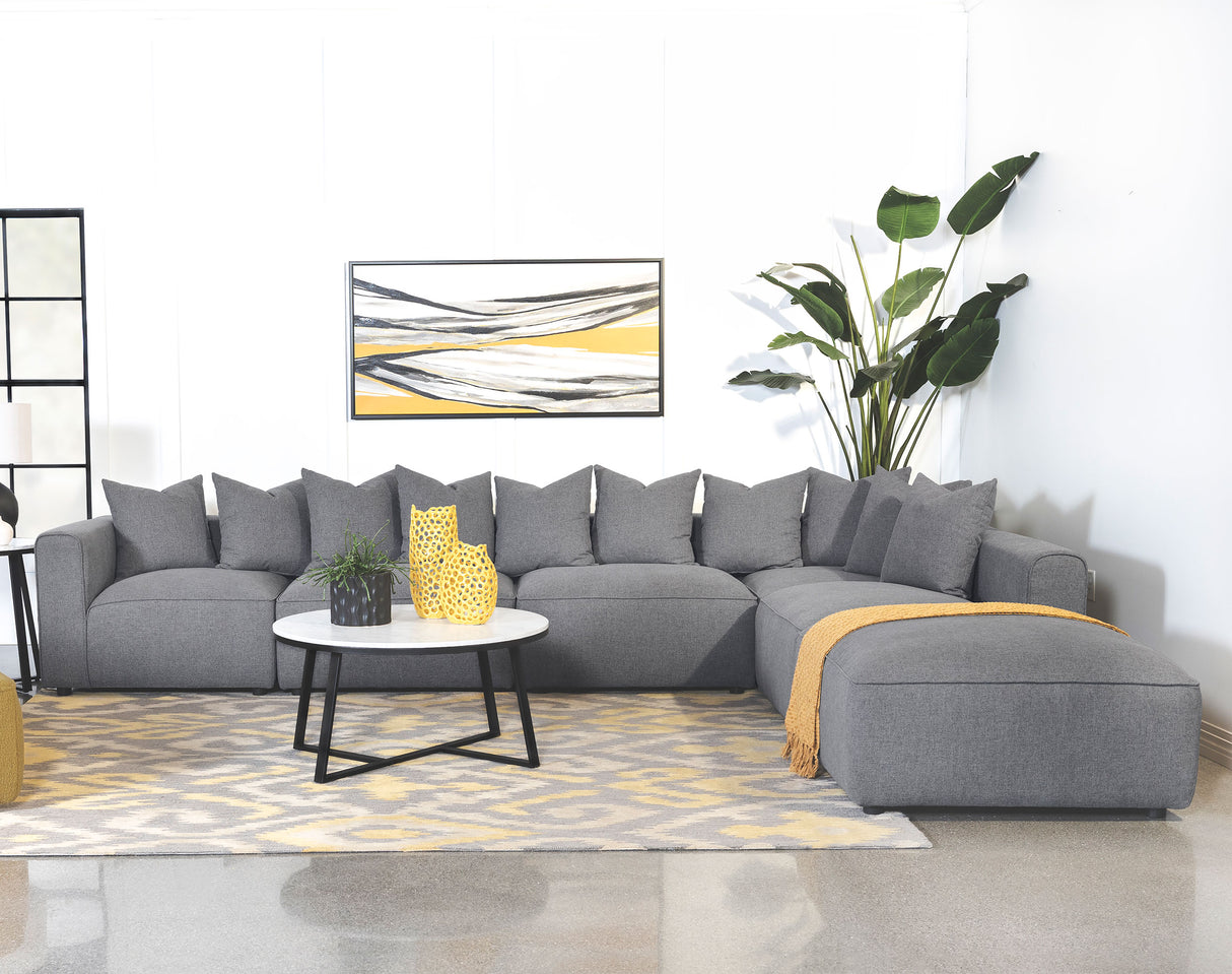 Furniture City Houma - Coaster - Jennifer 6-piece Upholstered Modular Sectional Grey - 551594-SET