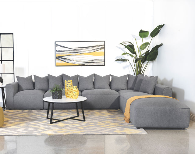 Furniture City Houma - Coaster - Jennifer 6-piece Upholstered Modular Sectional Grey - 551594-SET
