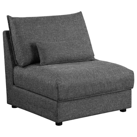 Furniture City Houma - Coaster - Sasha Upholstered Armless Chair Barely Black - 551681