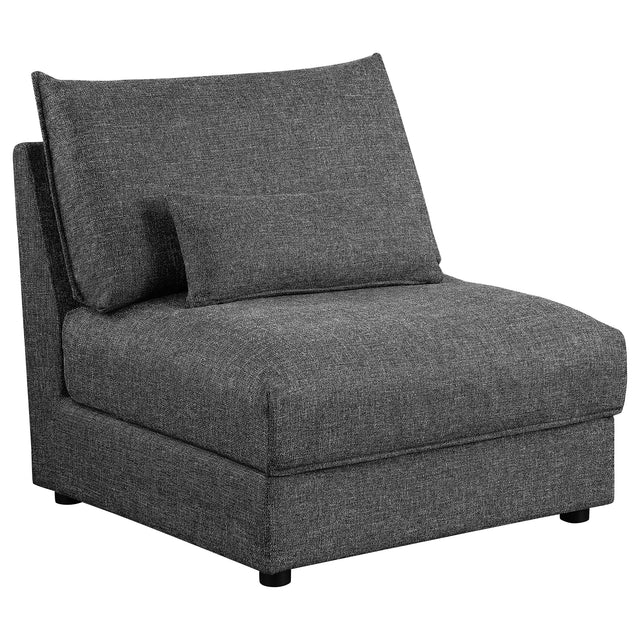 Furniture City Houma - Coaster - Sasha Upholstered Armless Chair Barely Black - 551681