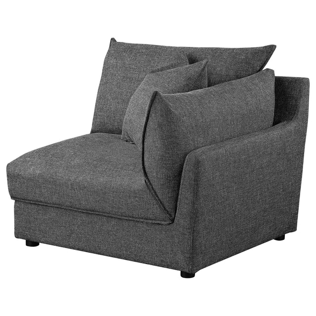 Furniture City Houma - Coaster - Sasha Upholstered RAF Chair Barely Black - 551684RAF