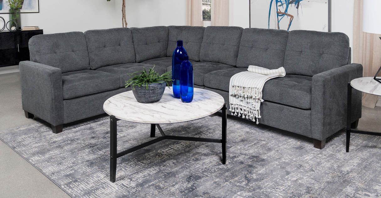 Furniture City Houma - Coaster - Georgina 4-piece Upholstered Modular Sectional Steel Grey - 551701-SET