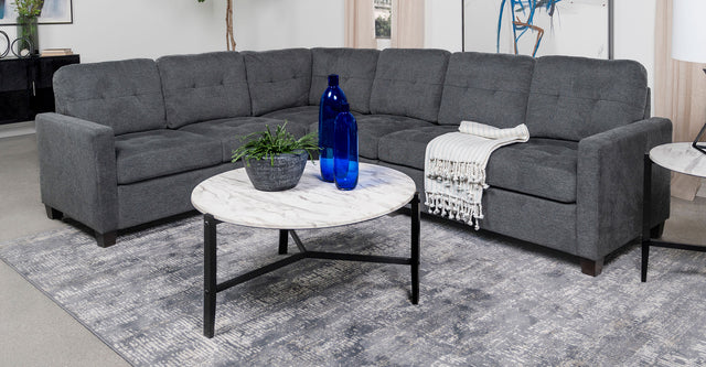 Furniture City Houma - Coaster - Georgina 4-piece Upholstered Modular Sectional Steel Grey - 551701-SET