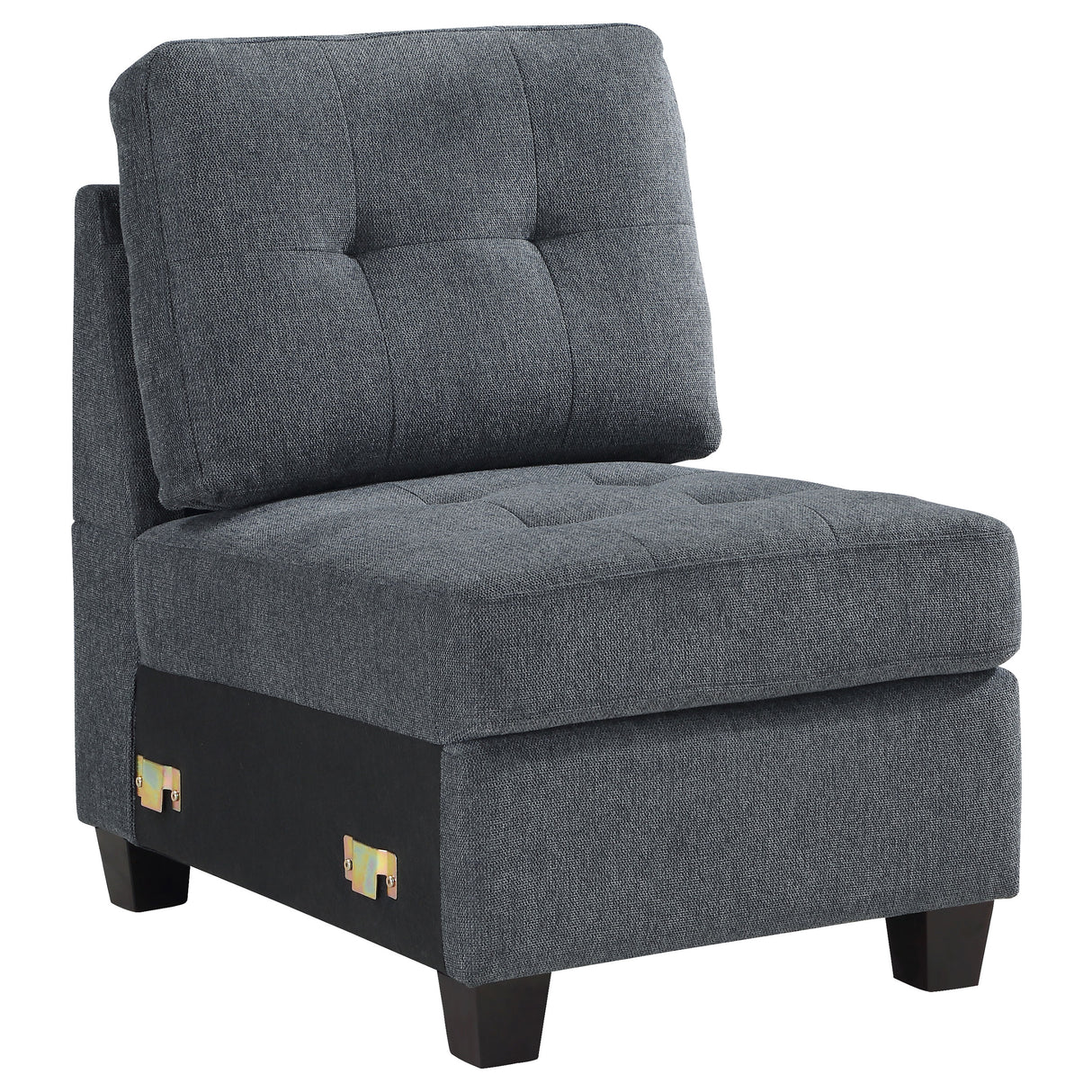 Furniture City Houma - Coaster - Georgina Upholstered Armless Chair Steel Grey - 551701
