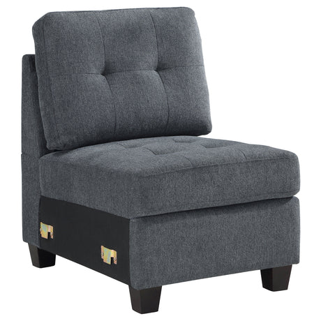 Furniture City Houma - Coaster - Georgina Upholstered Armless Chair Steel Grey - 551701