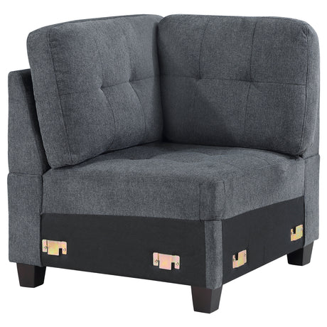 Furniture City Houma - Coaster - Georgina Upholstered Corner Chair Steel Grey - 551702