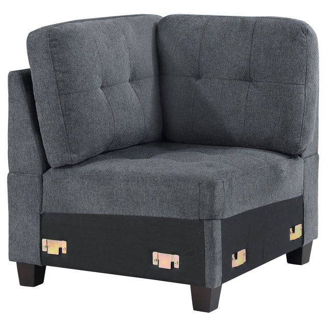 Furniture City Houma - Coaster - Georgina Upholstered Corner Chair Steel Grey - 551702