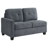 Furniture City Houma - Coaster - Georgina Upholstered LAF Loveseat Steel Grey - 551704LAF