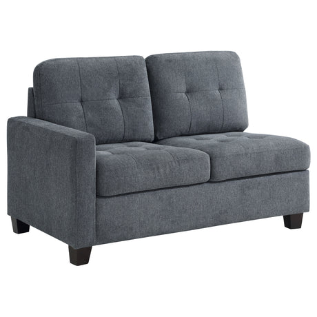 Furniture City Houma - Coaster - Georgina Upholstered LAF Loveseat Steel Grey - 551704LAF