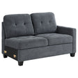 Furniture City Houma - Coaster - Georgina Upholstered RAF Loveseat Steel Grey - 551704RAF