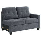 Furniture City Houma - Coaster - Georgina Upholstered RAF Loveseat Steel Grey - 551704RAF