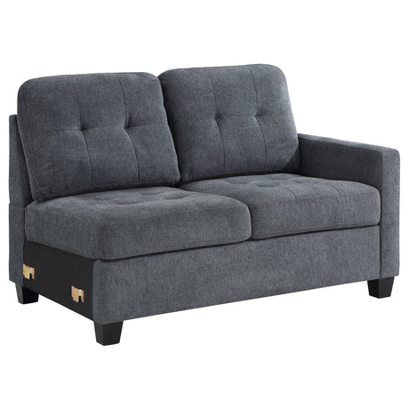 Furniture City Houma - Coaster - Georgina Upholstered RAF Loveseat Steel Grey - 551704RAF