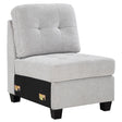 Furniture City Houma - Coaster - Georgina Upholstered Armless Chair Steel Beige - 551705