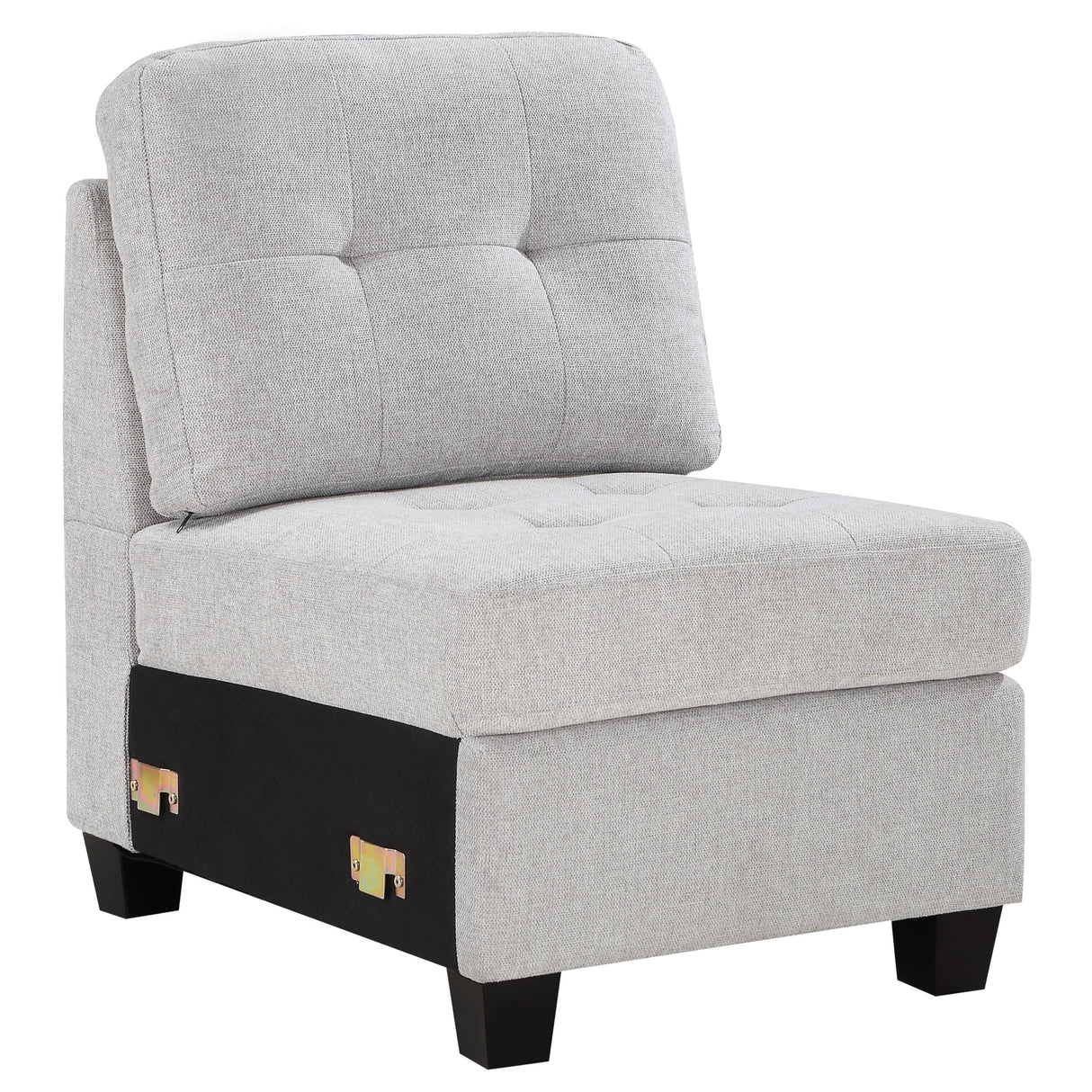 Furniture City Houma - Coaster - Georgina Upholstered Armless Chair Steel Beige - 551705