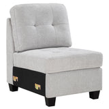 Furniture City Houma - Coaster - Georgina Upholstered Armless Chair Steel Beige - 551705