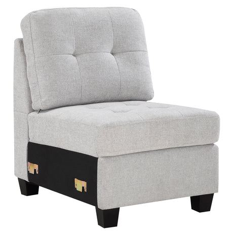 Furniture City Houma - Coaster - Georgina Upholstered Armless Chair Steel Beige - 551705