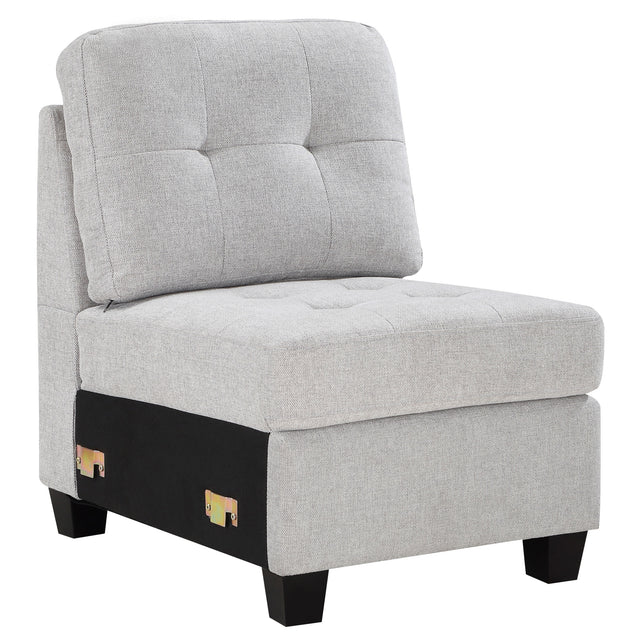 Furniture City Houma - Coaster - Georgina Upholstered Armless Chair Steel Beige - 551705