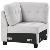 Furniture City Houma - Coaster - Georgina Upholstered Corner Chair Steel Beige - 551706