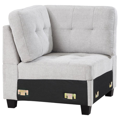 Furniture City Houma - Coaster - Georgina Upholstered Corner Chair Steel Beige - 551706