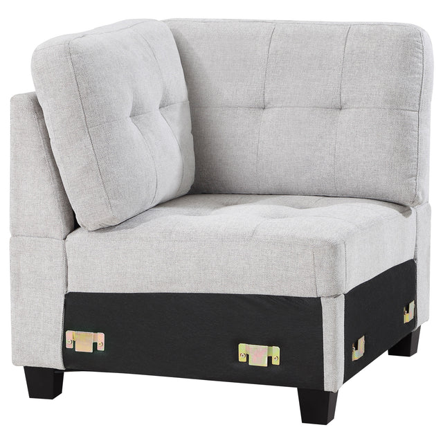 Furniture City Houma - Coaster - Georgina Upholstered Corner Chair Steel Beige - 551706