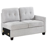 Furniture City Houma - Coaster - Georgina Upholstered RAF Chair Steel Beige - 551708RAF
