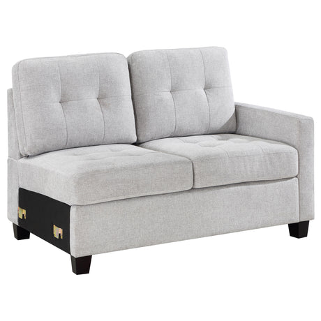 Furniture City Houma - Coaster - Georgina Upholstered RAF Chair Steel Beige - 551708RAF