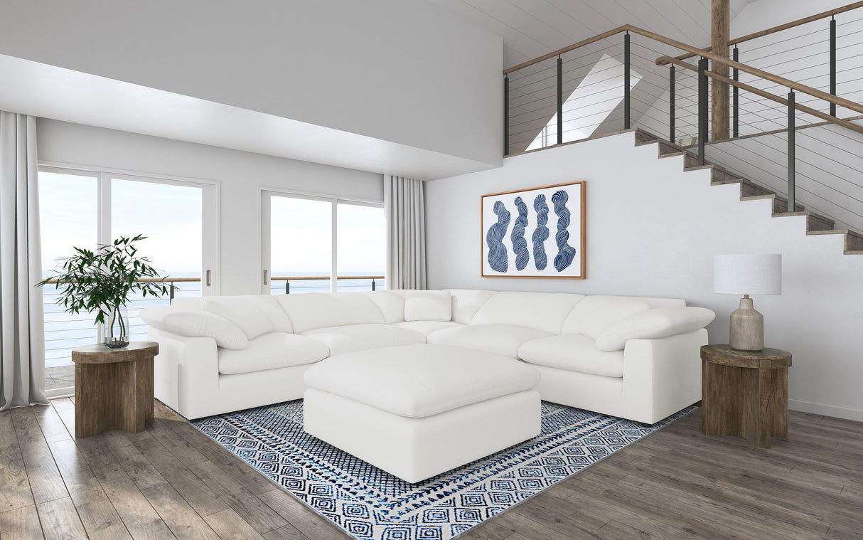 Furniture City Houma - Coaster - Raleigh 6-piece Boucle Upholstered Modular Sectional Ivory - 551751-SETA