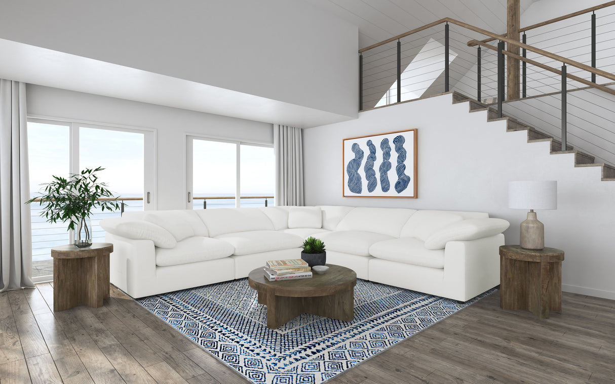 Furniture City Houma - Coaster - Raleigh 5-piece Boucle Upholstered Modular Sectional Ivory - 551751-SETB
