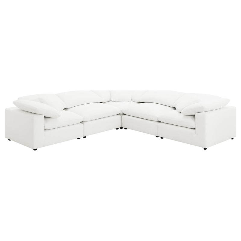 Furniture City Houma - Coaster - Raleigh 5-piece Boucle Upholstered Modular Sectional Ivory - 551751-SETB