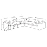 Raleigh 5-piece Boucle Upholstered Modular Sectional Ivory