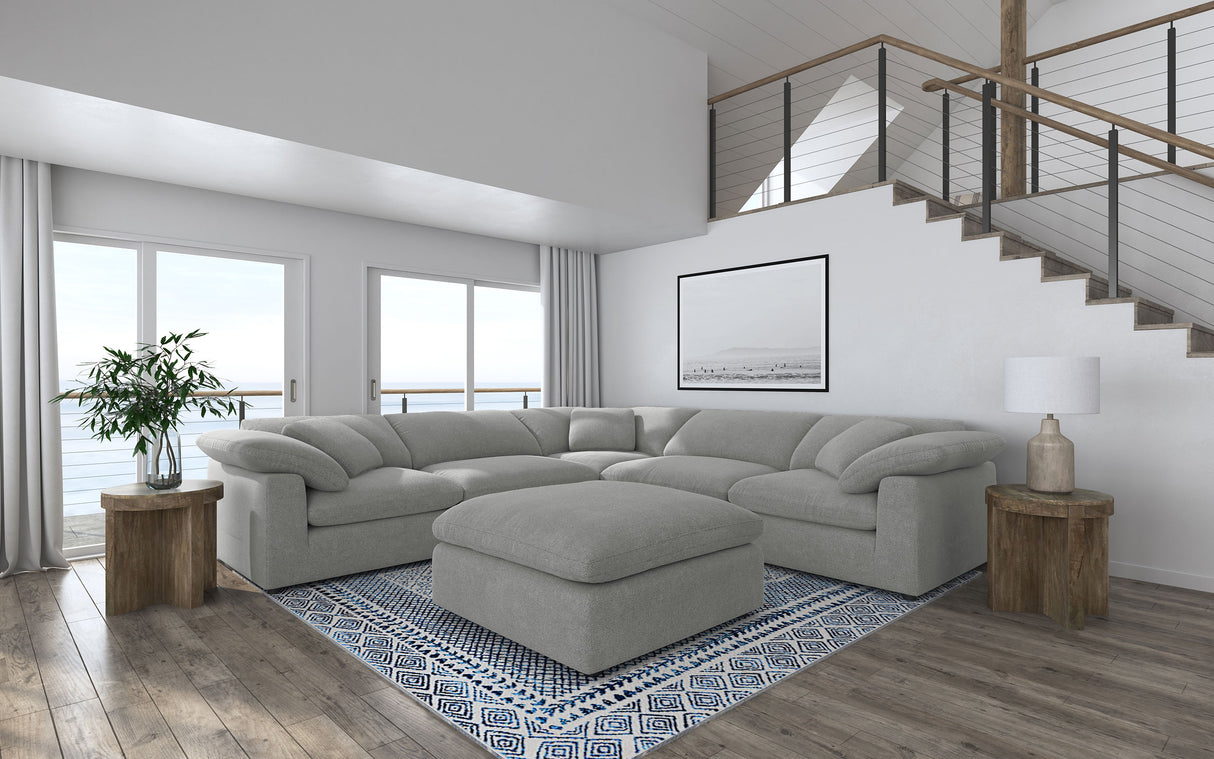 Furniture City Houma - Coaster - Raleigh 6-piece Boucle Upholstered Modular Sectional Grey - 551754-SETA