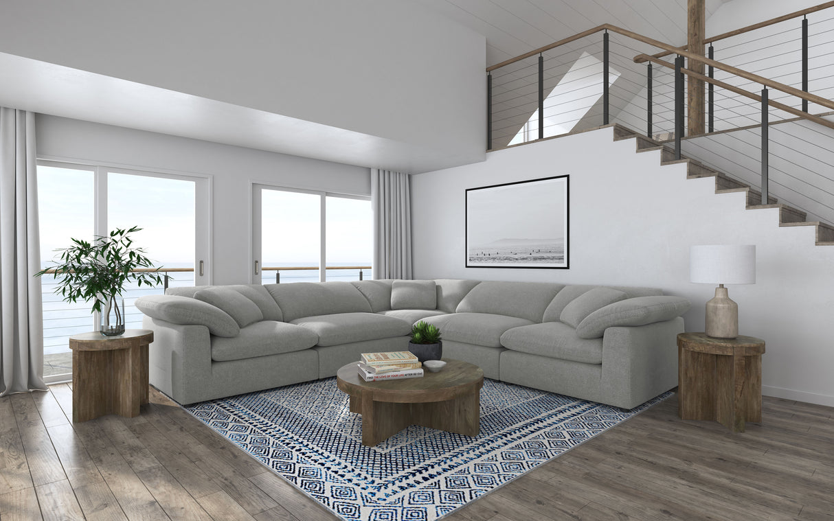 Furniture City Houma - Coaster - Raleigh 5-piece Boucle Upholstered Modular Sectional Grey - 551754-SETB