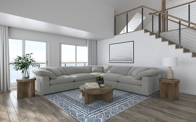 Furniture City Houma - Coaster - Raleigh 5-piece Boucle Upholstered Modular Sectional Grey - 551754-SETB
