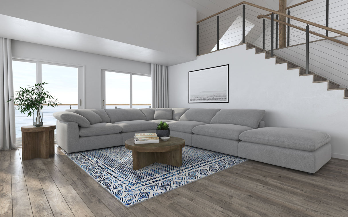 Furniture City Houma - Coaster - Raleigh 6-piece Boucle Upholstered Modular Sectional Grey - 551754-SET
