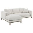 Furniture City Houma - Coaster - Geneva Boucle Upholstered Sectional Chaise Sofa Sand - 551777