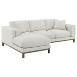 Furniture City Houma - Coaster - Geneva Boucle Upholstered Sectional Chaise Sofa Sand - 551777