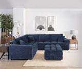 Furniture City Houma - Coaster - Atlantic 6-piece Upholstered Modular Sectional Sofa Blue - 551821-SET