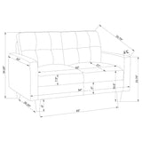 Watsonville 3-piece Upholstered Track Arm Sofa Set Grey
