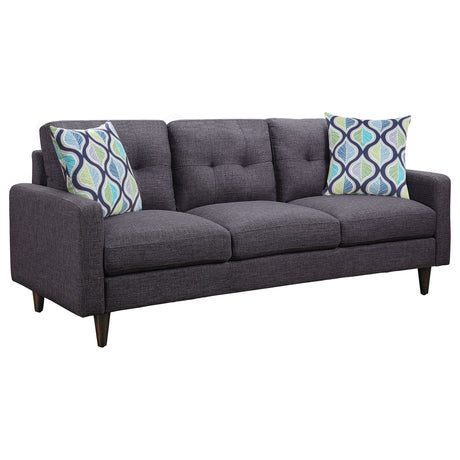 Furniture City Houma - Coaster - Watsonville Upholstered Track Arm Tufted Sofa Grey - 552001