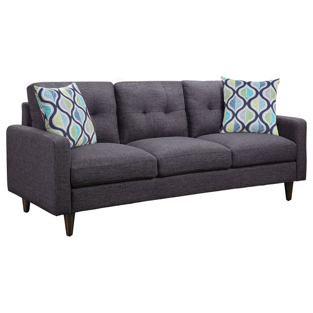 Furniture City Houma - Coaster - Watsonville Upholstered Track Arm Tufted Sofa Grey - 552001