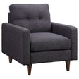 Furniture City Houma - Coaster - Watsonville Upholstered Track Arm Tufted Accent Chair Grey - 552003
