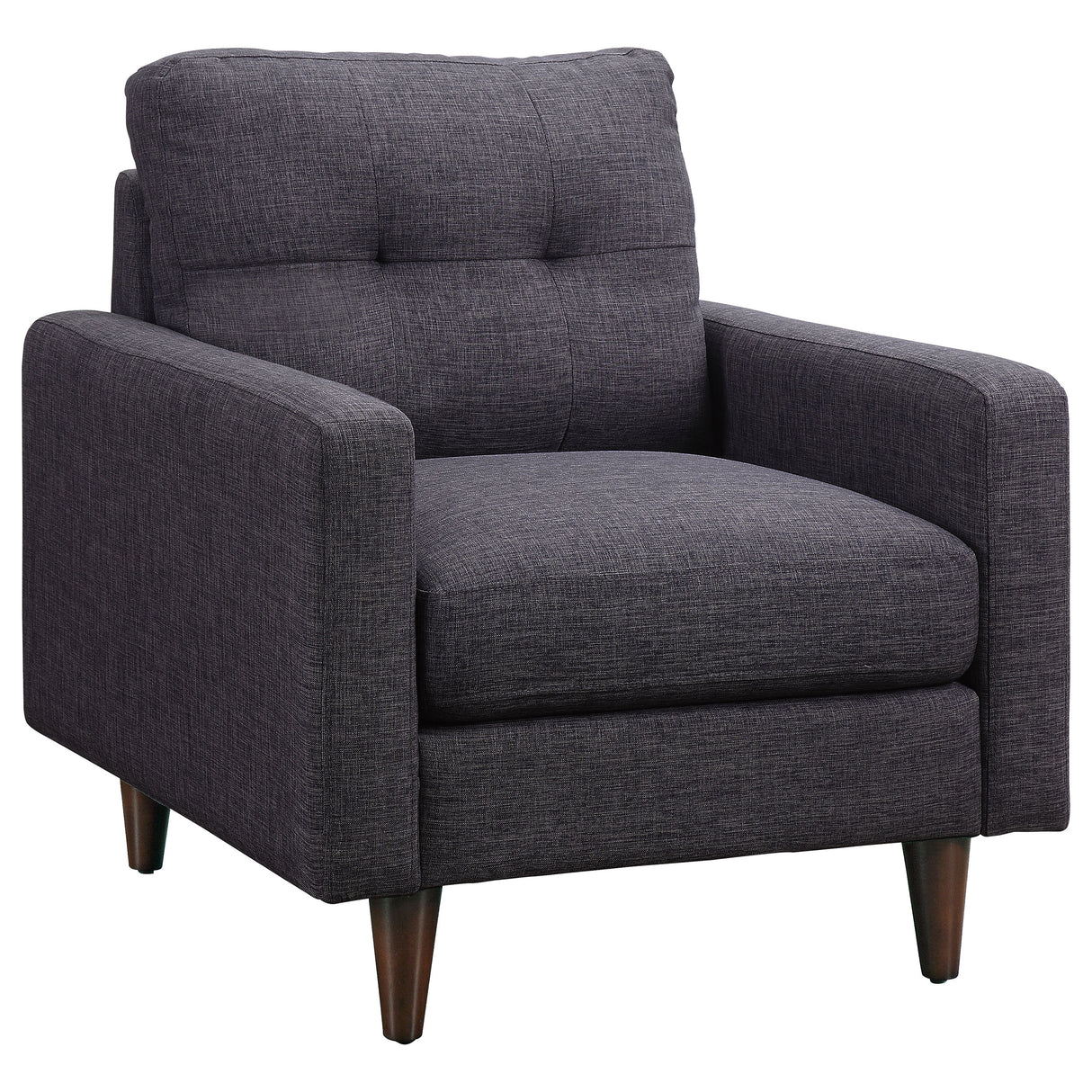 Furniture City Houma - Coaster - Watsonville Upholstered Track Arm Tufted Accent Chair Grey - 552003